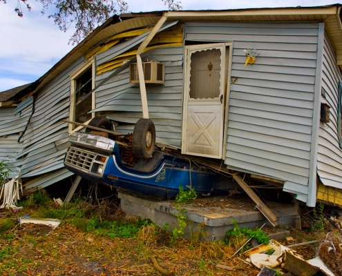 home with storm damage after severe Pacific Northwest weather